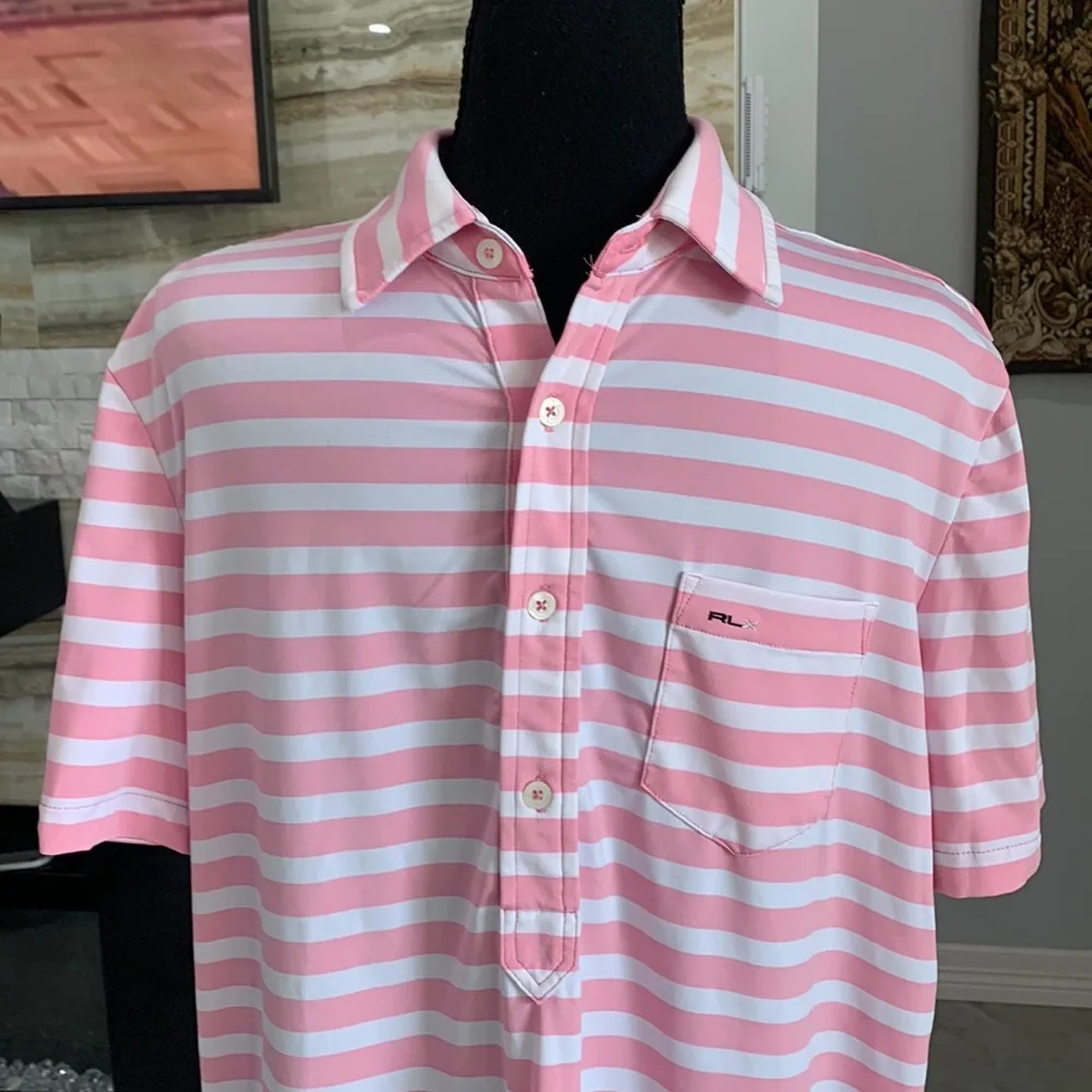 Polo Ralph Lauren Pink‎ White Stripes. Size M